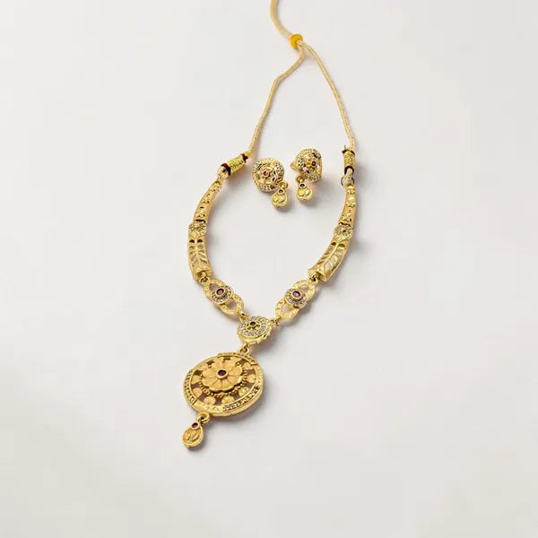Gold Mandala Necklace Set