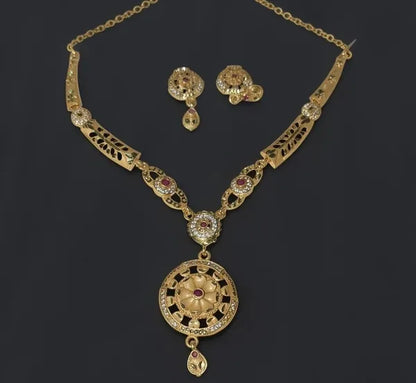 Gold Mandala Necklace Set