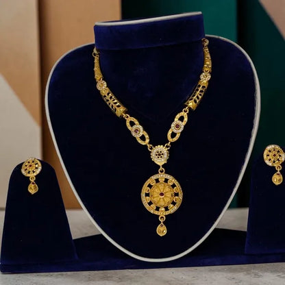 Gold Mandala Necklace Set
